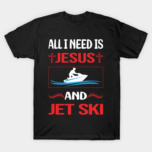 Funny Jesus Jet Ski T-Shirt by lainetexterbxe49